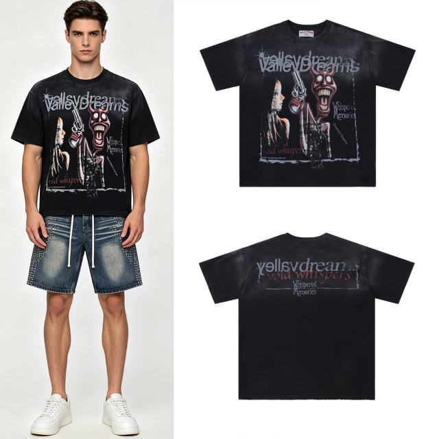 Vintage Devil Gun Graphic Grunge Streetwear T-Shirt 28978064