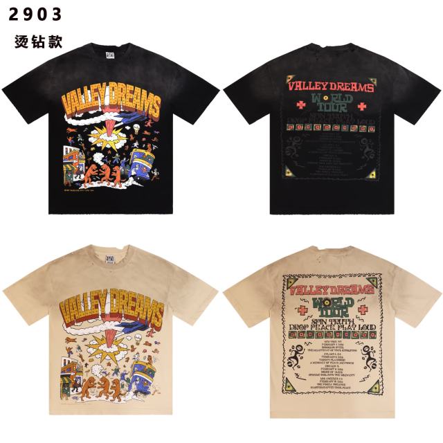 Absurd Cartoon Print Washed Version Tee 2 colors 28758556