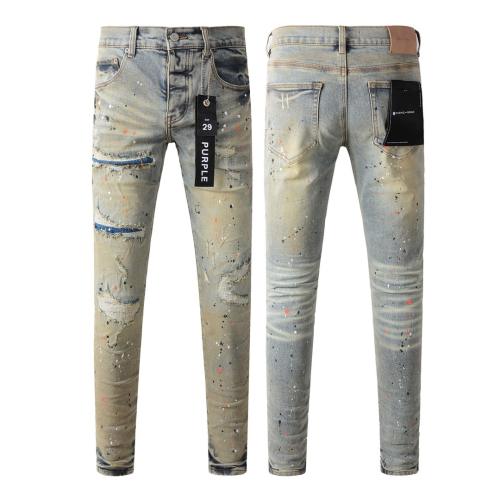 1:1 PURPLE BRΑND Splatter Ink Skinny Fits Jeans
