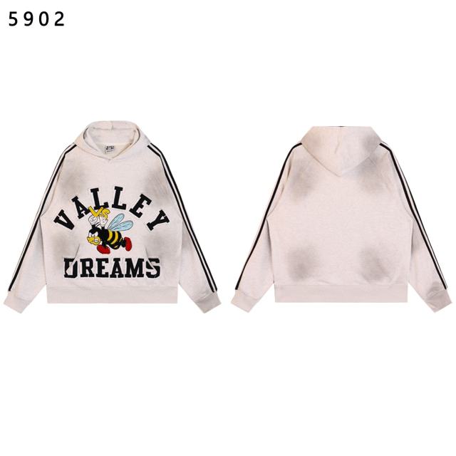 Angry Bee Print Washed Version Hoodie & Pants Set 4 colors 28705419