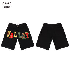Colorful Embroidered Letter Denim Shorts 2 colors 28759554