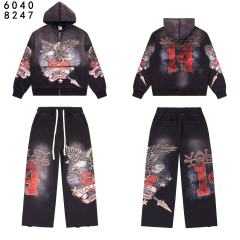 Eagle Star Magic Wand Print Washed Version Hoodie & Pants Set 3 colors 28705418
