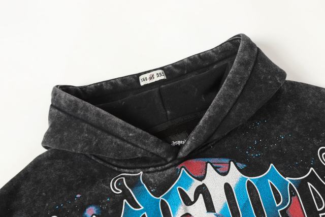 Skeleton Robot Print Washed Hoodie 2 colors 28696536