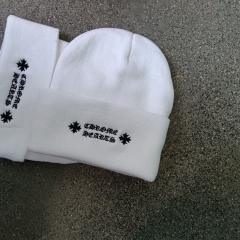 Chr0me Hearts Classic Fonts Beanie Black Red