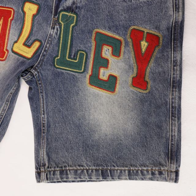 Colorful Embroidered Letter Denim Shorts 2 colors 28759554