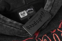 Black Cycling Suit Skull Print Washed Hoodie 2 colors 28696537