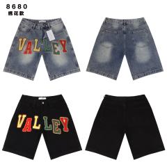 Colorful Embroidered Letter Denim Shorts 2 colors 28759554