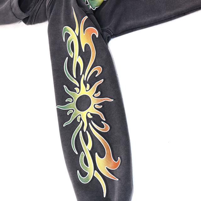 Gradient Sunflower Pattern Print Washed Version Hoodie & Pants Set 2 colors 28705417