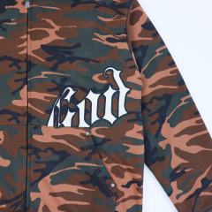 Camouflage Embroidered Letter Zipper Hoodie 4 colors 28705421