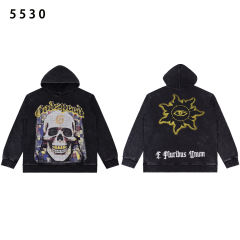 Puzzle Skull Print Washed Version Hoodie 2 colors  28478565