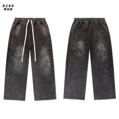 Embroidered Distressed Washed Version Zippe Hoodie & Pants Set 2 colors 28755586