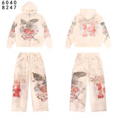 Eagle Star Magic Wand Print Washed Version Hoodie & Pants Set 3 colors 28705418