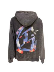 Black Cycling Suit Skull Print Washed Hoodie 2 colors 28696537