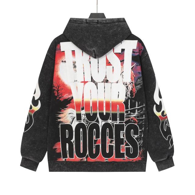 Skeleton Robot Print Washed Hoodie 2 colors 28696536