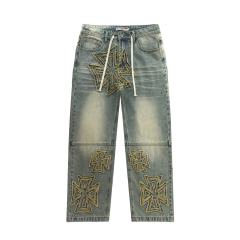 Rainbow Candy Wool Embroidery Washed Jeans 2 colors 28899680
