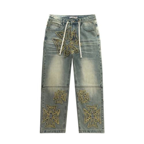 Rainbow Candy Wool Embroidery Washed Jeans 2 colors 28899680