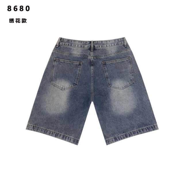 Colorful Embroidered Letter Denim Shorts 2 colors 28759554