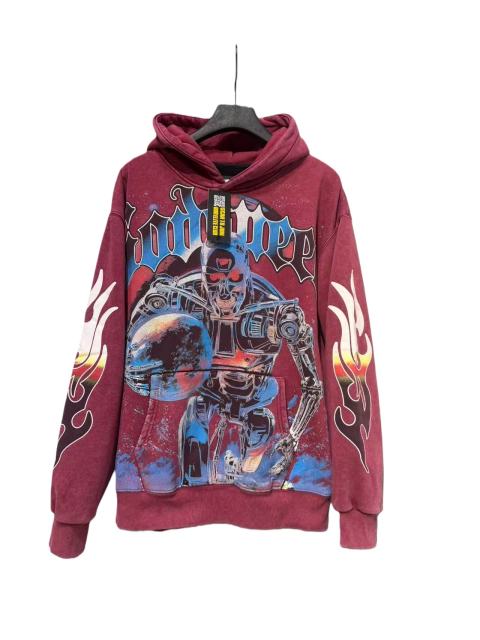 Skeleton Robot Print Washed Hoodie 2 colors 28696536