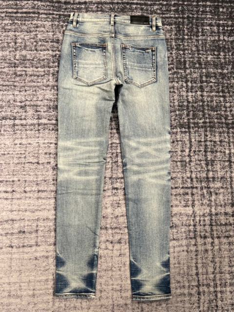1:1 Quality Amir* Ripped Washed Leather Patch Denim Jeans Pants
