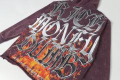 Skeleton Dollar Letter Print Washed Hoodie 2 colors 28690404