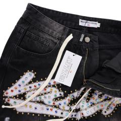 Rainbow Candy Embroidery Beaded Rhinestone Washed Jeans 2 colors 28899681