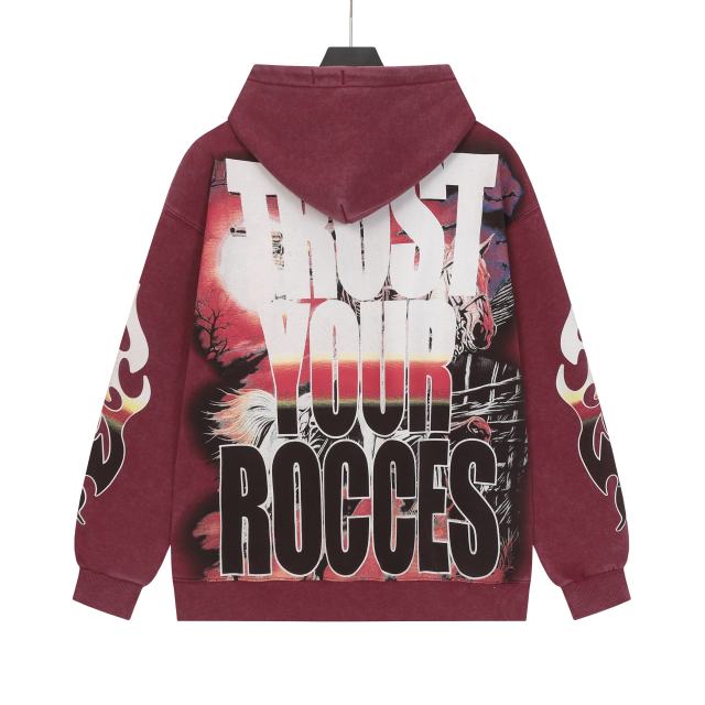 Skeleton Robot Print Washed Hoodie 2 colors 28696536