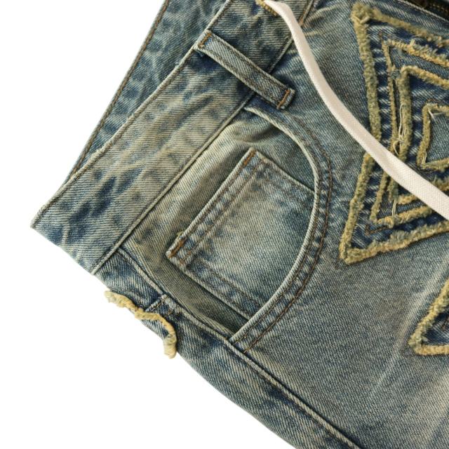 Rainbow Candy Wool Embroidery Washed Jeans 2 colors 28899680