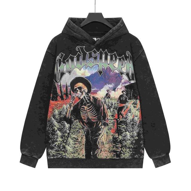 Rhinestone Logo Washed Version Zipper Hoodie 2 colors 28705411