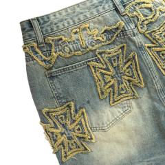 Rainbow Candy Wool Embroidery Washed Jeans 2 colors 28899680