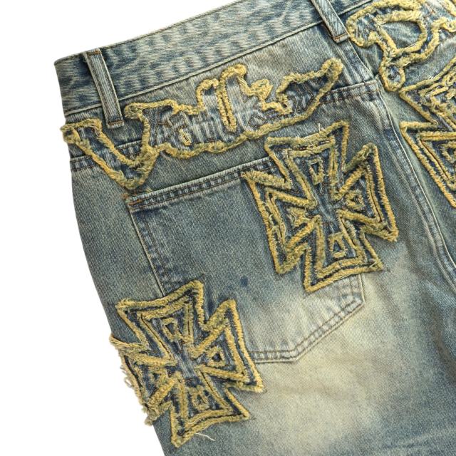 Rainbow Candy Wool Embroidery Washed Jeans 2 colors 28899680