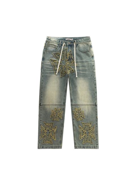 Rainbow Candy Wool Embroidery Washed Jeans 2 colors 28899680