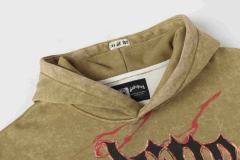 Black Cycling Suit Skull Print Washed Hoodie 2 colors 28696537