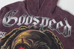 Skeleton Dollar Letter Print Washed Hoodie 2 colors 28690404