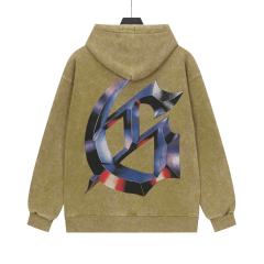 Black Cycling Suit Skull Print Washed Hoodie 2 colors 28696537