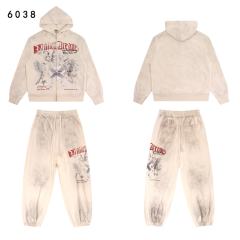 Eagle Evil Dragon God Print Washed Version Hoodie & Pants Set 2 colors 28705416