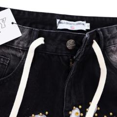 Rainbow Candy Embroidery Beaded Rhinestone Washed Jeans 2 colors 28899681