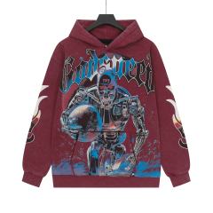 Skeleton Robot Print Washed Hoodie 2 colors 28696536