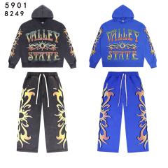Gradient Sunflower Pattern Print Washed Version Hoodie & Pants Set 2 colors 28705417