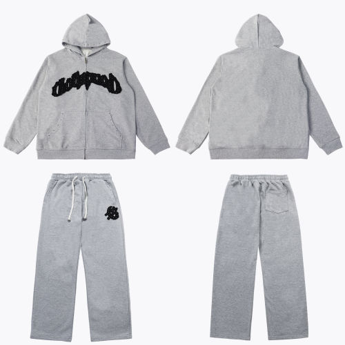 Beaded Embroidered Letter Hoodie & Pants Set 2 colors 28693925