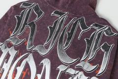 Skeleton Dollar Letter Print Washed Hoodie 2 colors 28690404