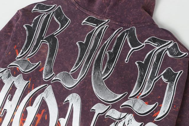 Skeleton Dollar Letter Print Washed Hoodie 2 colors 28690404