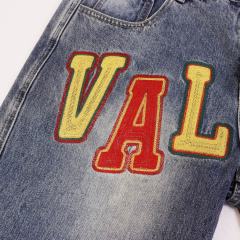 Colorful Embroidered Letter Denim Shorts 2 colors 28759554