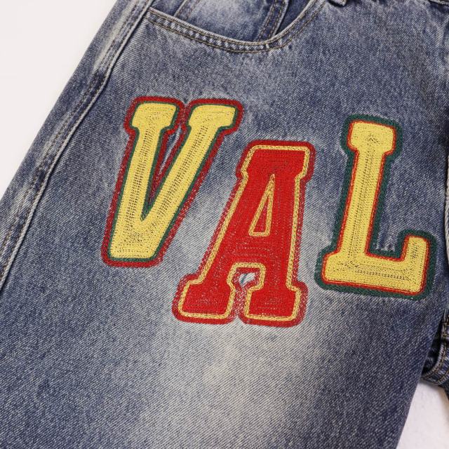 Colorful Embroidered Letter Denim Shorts 2 colors 28759554