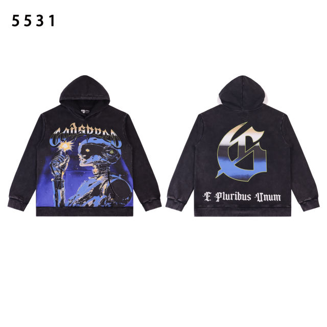 Robot's Flash of Inspiration Printed Washed Version Hoodie 2 colors 28602412