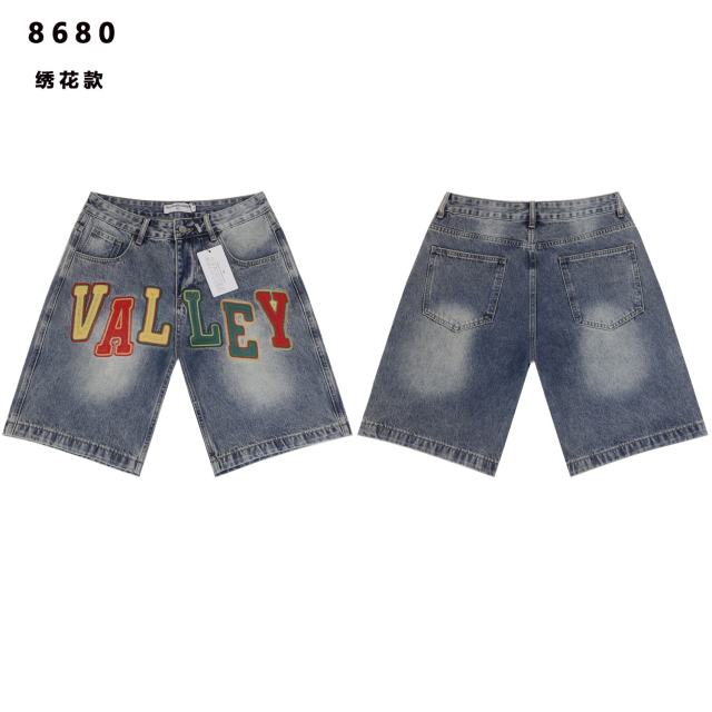 Colorful Embroidered Letter Denim Shorts 2 colors 28759554
