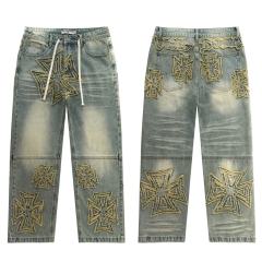 Rainbow Candy Wool Embroidery Washed Jeans 2 colors 28899680