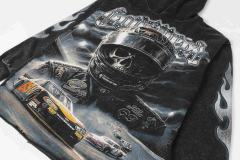 Skeleton Black Knight Print Washed Hoodie 28696540