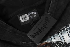 Skeleton Black Knight Print Washed Hoodie 28696540