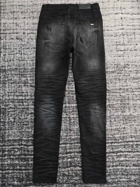 1:1 Quality Amir* Ripped Ye;llow Leather Patch Jeans Pants