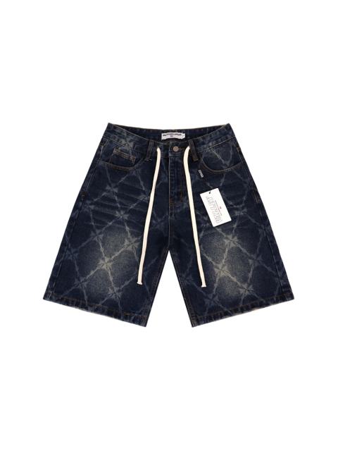Quilted Laser-Cut Washed Denim Shorts 2 colors 28899678
